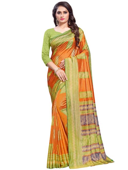 paisley printed saree with blouse - 16394364 - Very Small Image - 1