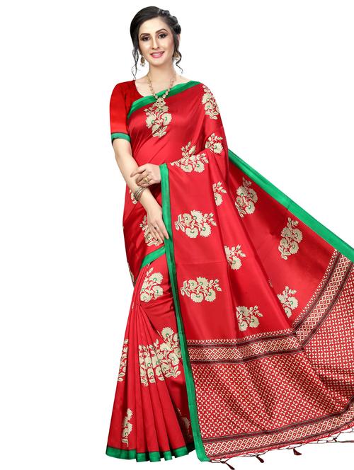 floral printed saree with blouse - 16394544 - Very Small Image - 1