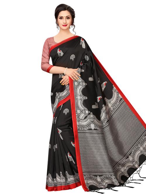 kalamkari printed saree with blouse - 16394546 - Very Small Image - 1