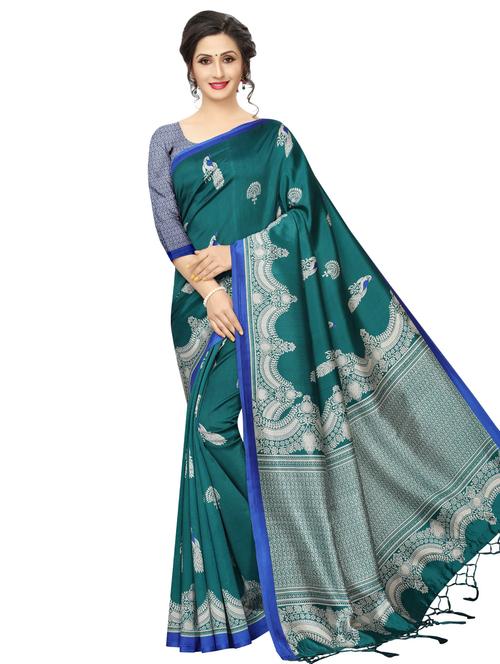 kalamkari printed saree with blouse - 16394547 - Very Small Image - 1