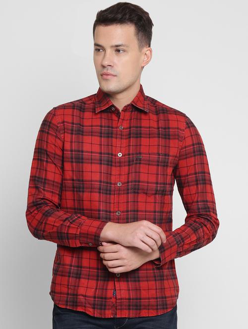 red checkered casual shirt - 16394999 - Very Small Image - 1
