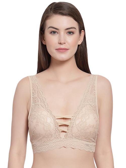 criss cross detail laced bra - 16396922 - Very Small Image - 1