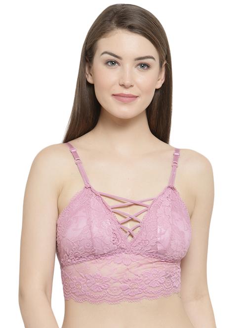 criss cross neck floral laced bralette - 16396928 - Very Small Image - 1