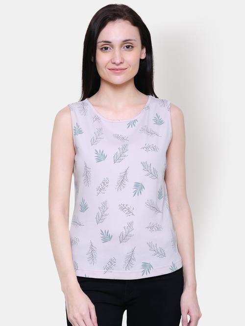 keyhole back leaf printed top - 16397210 - Very Small Image - 1