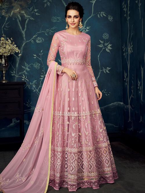 embroidered semi-stitched suit - 16398979 - Very Small Image - 1