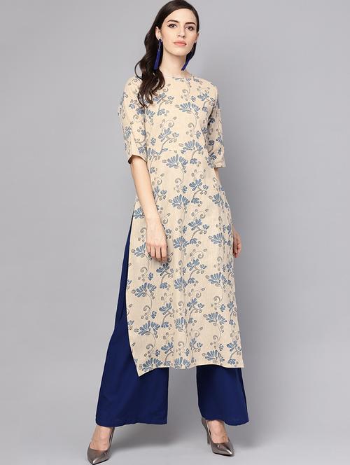 floral straight kurta - 16399454 - Very Small Image - 1