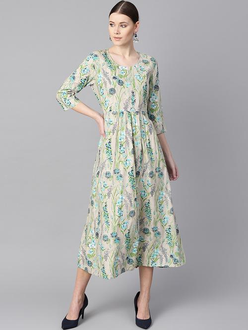tie back floral a-line dress - 16399496 - Very Small Image - 1