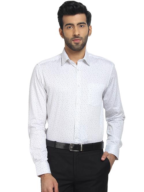 white printed formal shirt - 16399617 - Very Small Image - 1