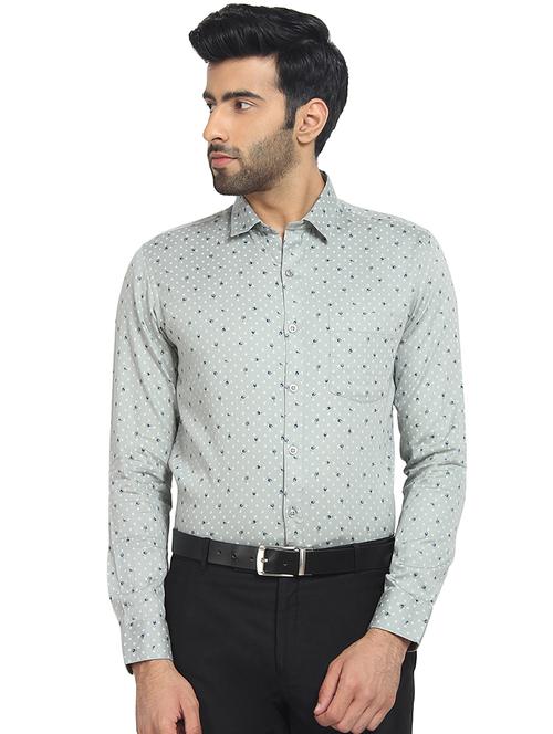 grey printed formal shirt - 16399633 - Very Small Image - 1