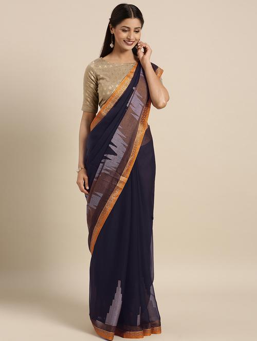 self-design woven saree with blouse - 16399992 - Very Small Image - 1