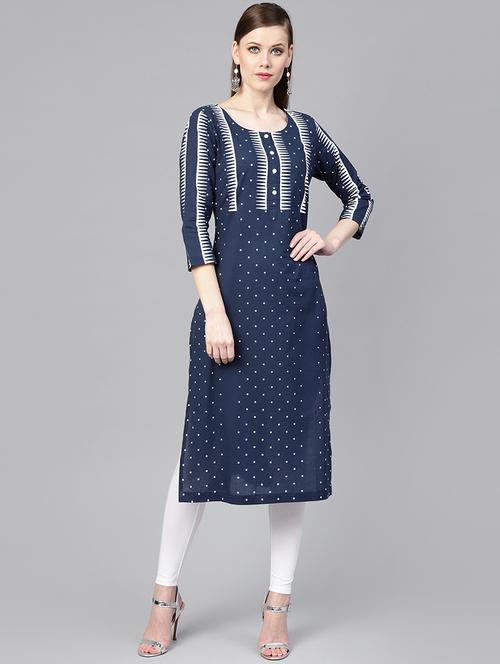polka dots straight kurta - 16402089 - Very Small Image - 1