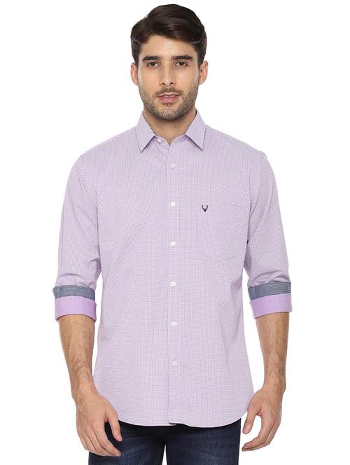 purple checkered casual shirt - 16402477 - Very Small Image - 1