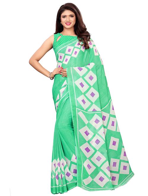geometrical printed saree with blouse - 16403413 - Very Small Image - 1