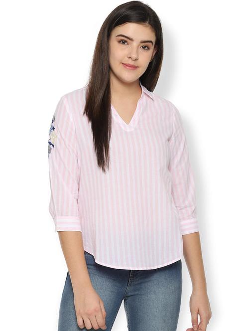 floral embroidered striped top - 16403680 - Very Small Image - 1