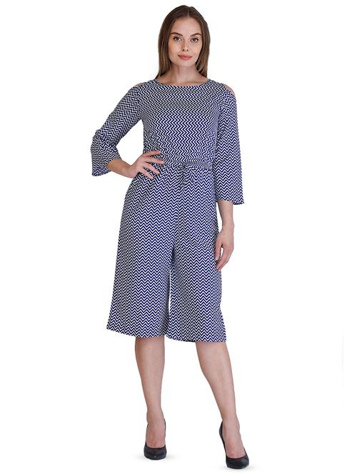 cold shoulder chevron jumpsuit - 16404034 - Very Small Image - 1