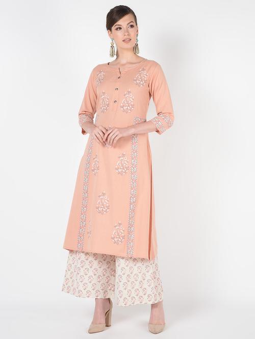 pastel kurta palazzo set - 16404095 - Very Small Image - 1