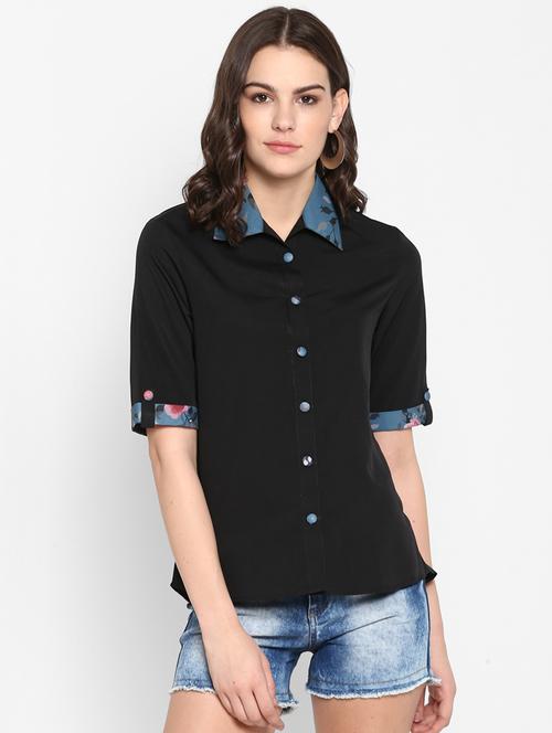 turn-up sleeved floral shirt - 16404102 - Very Small Image - 1