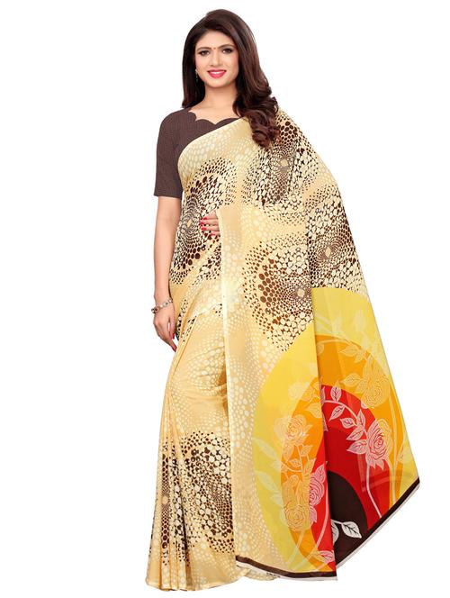 abstract printed saree with blouse - 16405454 - Very Small Image - 1