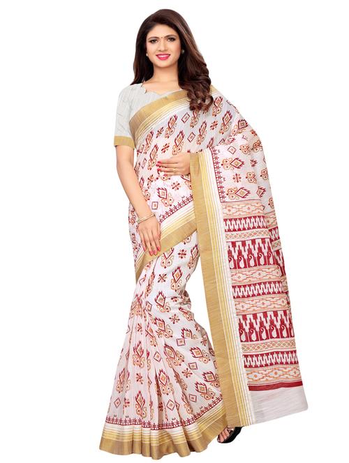 ikat printed saree with blouse - 16405471 - Very Small Image - 1