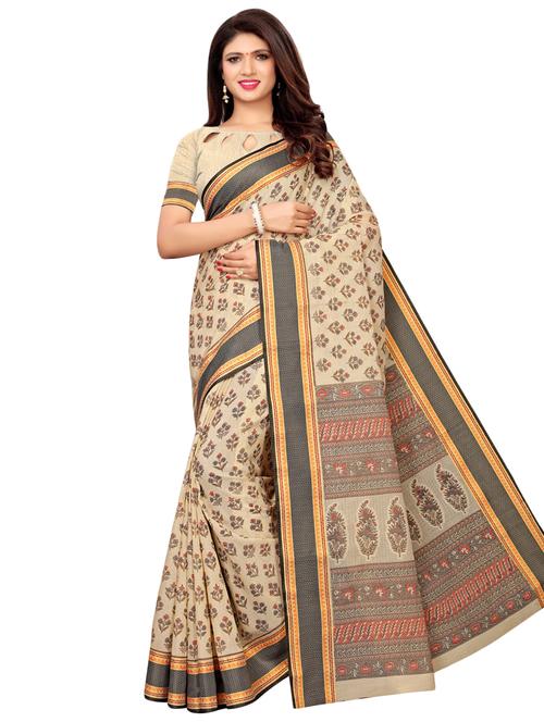 floral printed saree with blouse - 16405473 - Very Small Image - 1