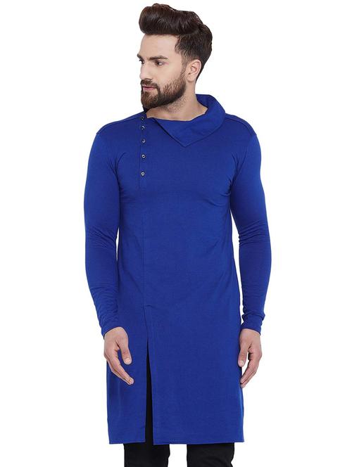 royal blue solid asymmetric t-shirt - 16405516 - Very Small Image - 1