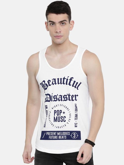white printed vest - 16405519 - Very Small Image - 1