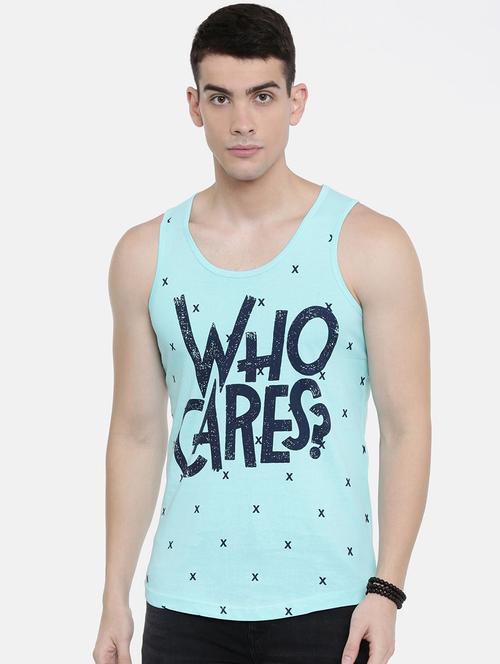 turquoise front print vest - 16405530 - Very Small Image - 1