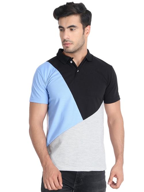 light blue color block t-shirt - 16406827 - Very Small Image - 1