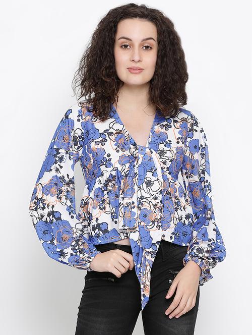 knot detail floral top - 16406958 - Very Small Image - 1