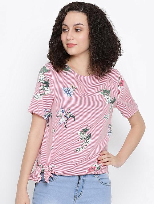 knotted hem striped top - 16406995 - Very Small Image - 1