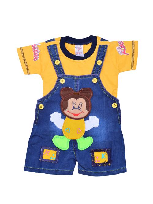 yellow cotton dungree set - 16407318 - Very Small Image - 1