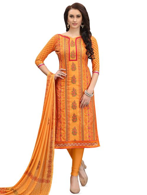 embroidered unstitched churidaar suit - 16407603 - Very Small Image - 1