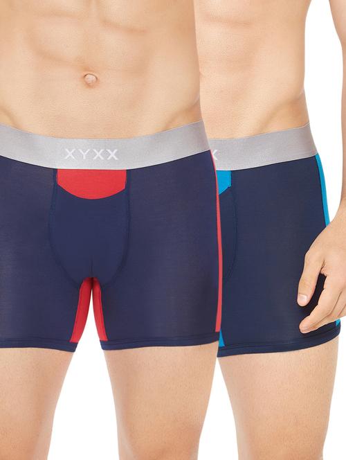 navy blue colorblock modal trunks (set of 2) - 16407888 - Very Small Image - 1