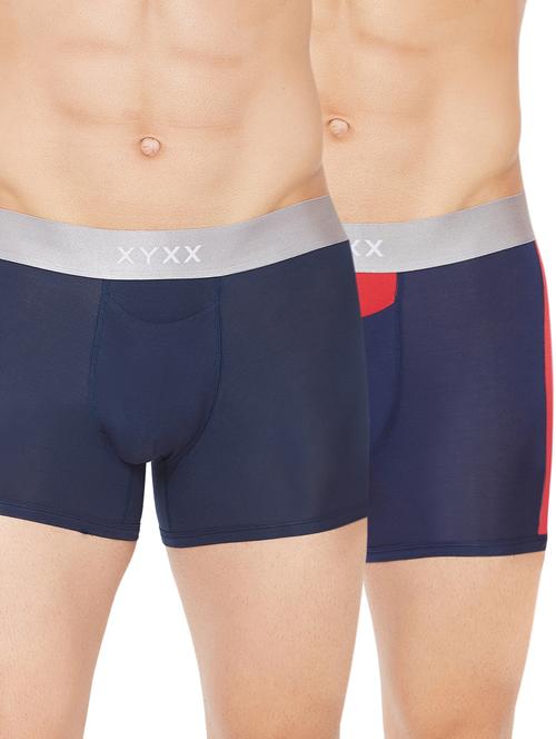 navy blue colorblock modal trunks (set of 2) - 16407889 - Very Small Image - 1