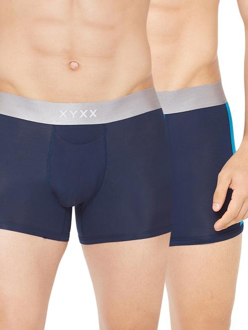 navy blue colorblock modal trunks (set of 2) - 16407890 - Very Small Image - 1
