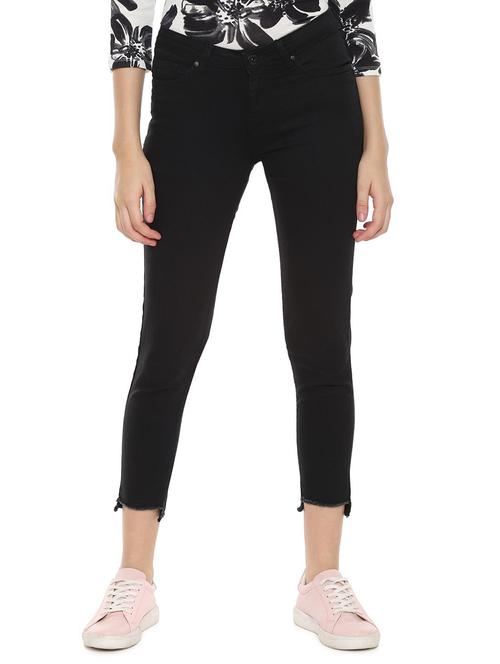frayed hem solid jeans - 16409275 - Very Small Image - 1