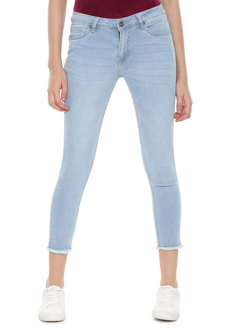 frayed hem pocket detail jeans - 16409280 - Very Small Image - 1