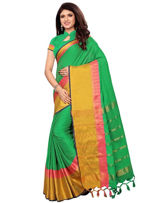 self-design woven saree with blouse - 16410240 - Very Small Image - 1