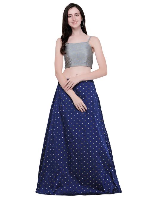 zari motifs flared lehenga - 16410333 - Very Small Image - 1