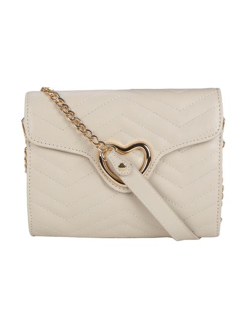 cream leatherette (pu) sling bag - 16410419 - Very Small Image - 1