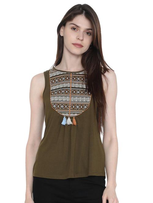 tassel detail embroidered top - 16410481 - Very Small Image - 1
