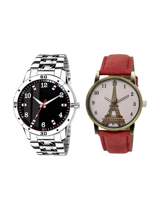 adk set of 2 analog couple watch-(ad-06-lk-230) - 16410854 - Very Small Image - 1