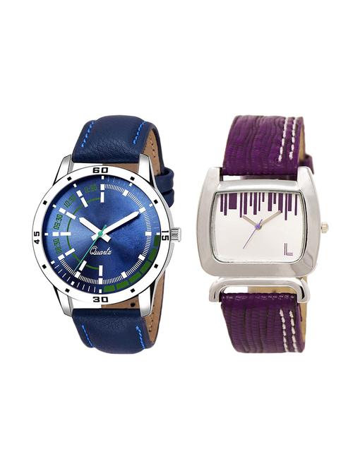 adk set of 2 analog couple watch-(ad-07-lk-207) - 16410878 - Very Small Image - 1