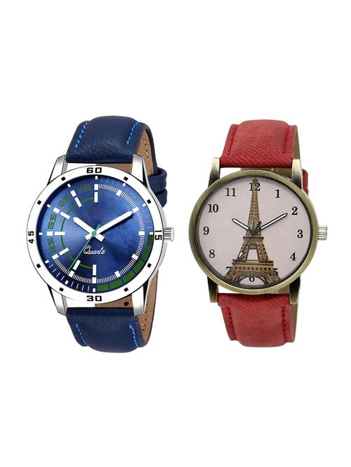 adk set of 2 analog couple watch-(ad-07-lk-230) - 16410895 - Very Small Image - 1