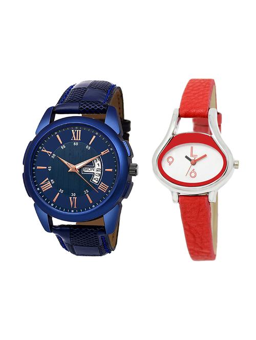 adk set of 2 analog couple watch-(jg-01-lk-206) - 16411000 - Very Small Image - 1