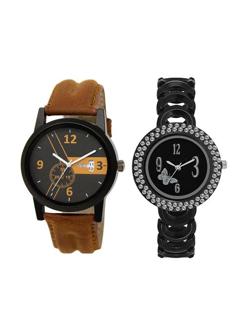 adk set of 2 analog couple watch-(dd-01-lk-201) - 16411160 - Very Small Image - 1