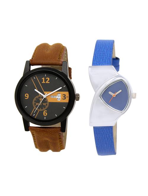 adk set of 2 analog couple watch-(dd-01-lk-208) - 16411166 - Very Small Image - 1