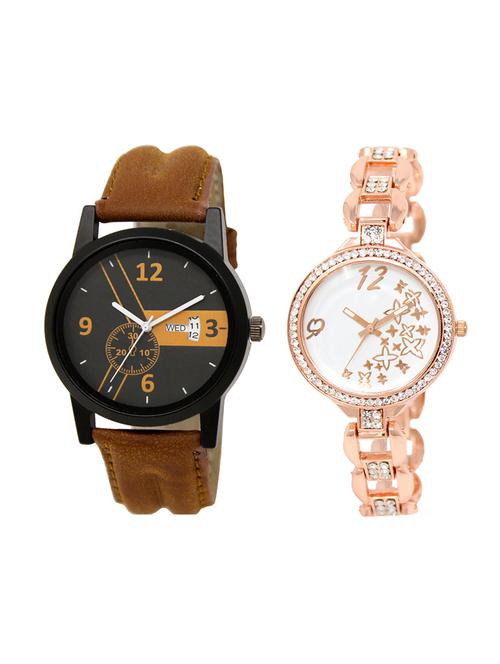 adk set of 2 analog couple watch-(dd-01-lk-210) - 16411168 - Very Small Image - 1