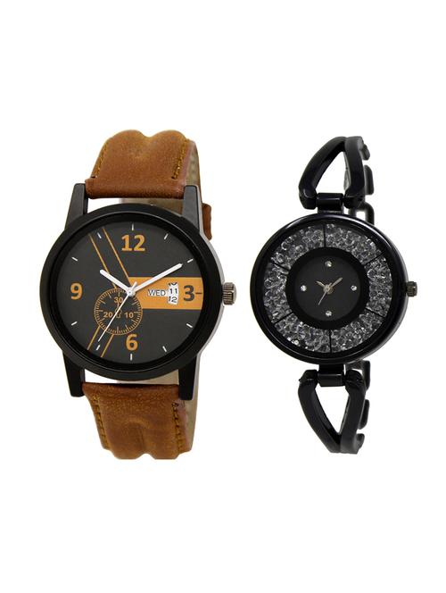 adk set of 2 analog couple watch-(dd-01-lk-211) - 16411169 - Very Small Image - 1