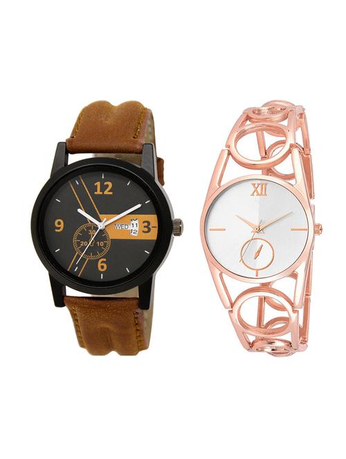 adk set of 2 analog couple watch-(dd-01-lk-213) - 16411170 - Very Small Image - 1